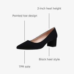 Dream Pairs Black Women's Chunky Heel Pumps
